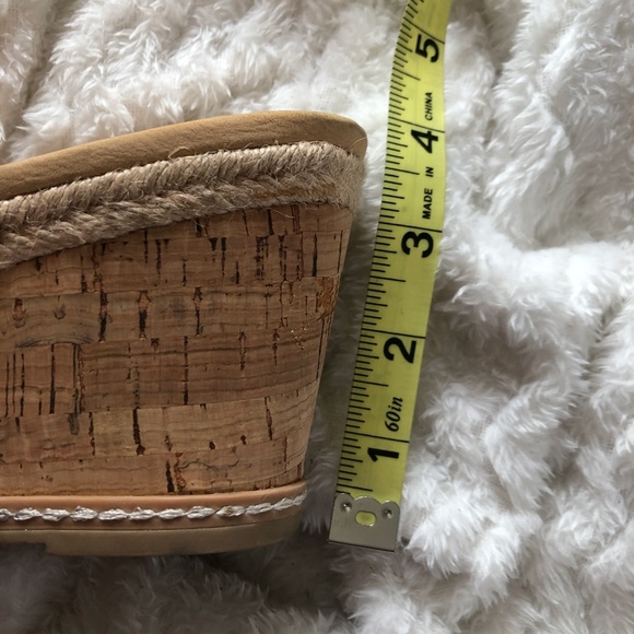 Franco Sarto Tan Leather Sandal Wedges, Size 9M - Picture 5 of 8